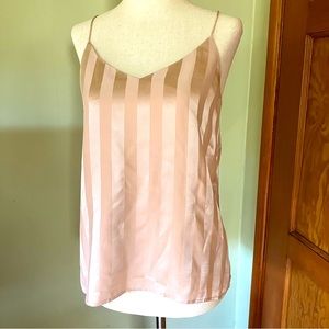 Grana Striped Silk Spaghetti Strap Camisole XS